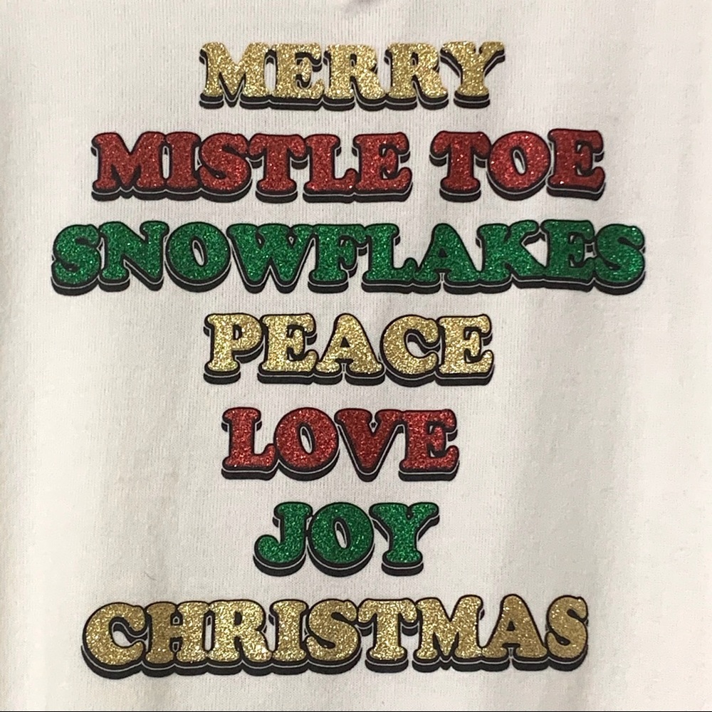 TrueSelf Sweater Holiday Christmas Glitter V-Neck - Picture 4 of 14